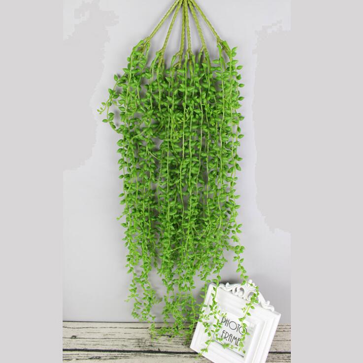 

100pcs/lot Green Hanging Vine Succulent Plant Outdoor Waterproof Wedding Flower Floral Event Party Free Decorative Flowers & Wreaths, 100 pcs