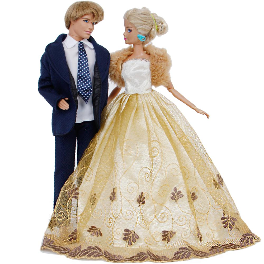 2Set Princess Doll Outfit Fairy Tale Wedding Dress For Doll Girls Gift LE