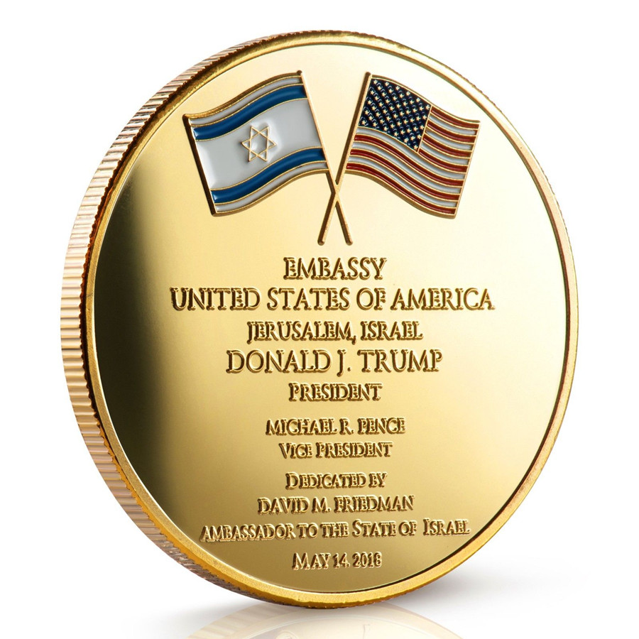 

Jerusalem United States Embassy Trump Challenge Coin - Dedicated May 14, 2018