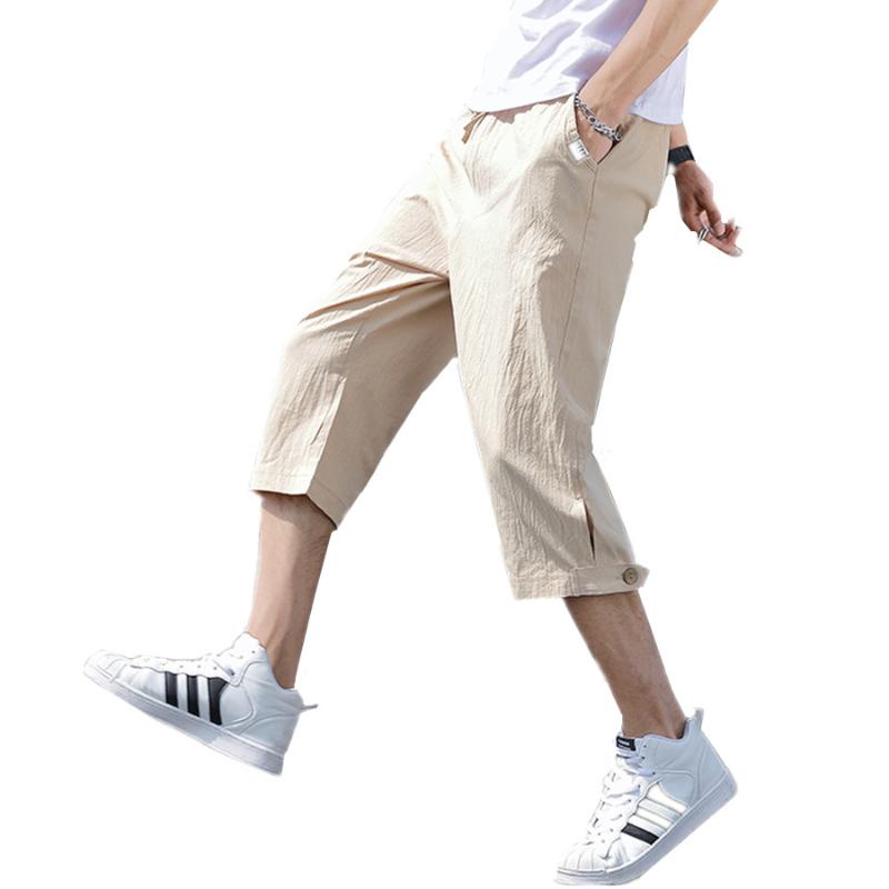 

Summer Pure Cotton Men's Beach Shorts 2020 Fashion Men Lace-up Casual Short Pant Size S-4XL Comfortable Breathable Shorts Male, Black
