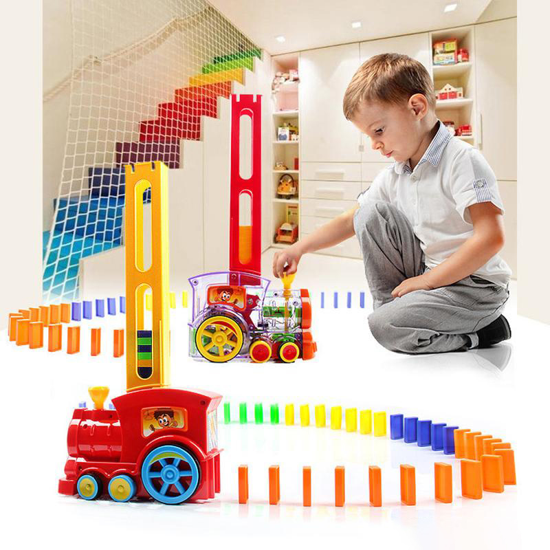 

80 PCS Domino Train Small Trains Cartoon Toys Friends playing Trains & Car Toys Best Gifts for Kids Free Shipping