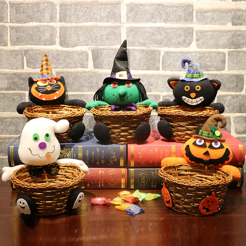 

Halloween Decoration Supplies Children Candy Box Basket Little Ghost Pumpkin Gift Jar
