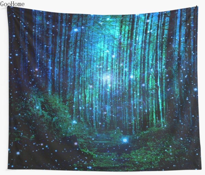 

In the magical Forest Wall Tapestry Cover Beach Towel Throw Blanket Picnic Yoga Mat Home Decoration