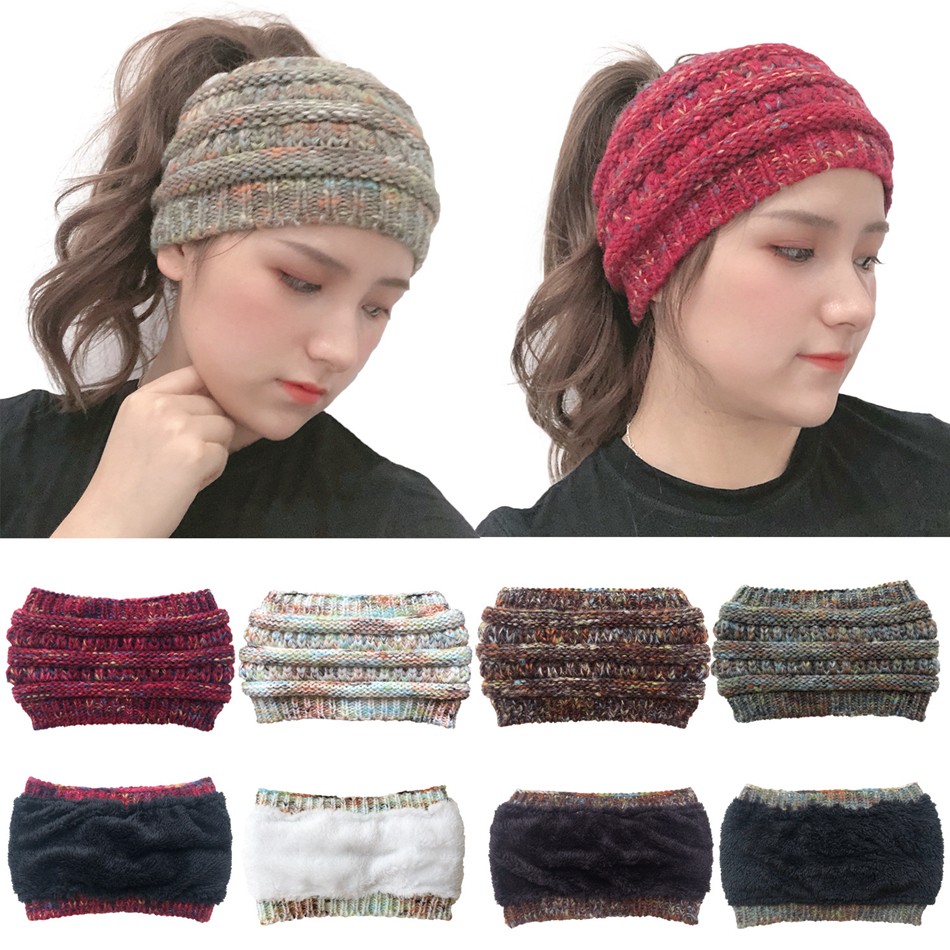 Frauen-Winter-Blumen-Häkelarbeit-Strickmütze-Stirnband Headwrap-Ohr-Band