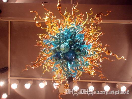 

Free Shipping 100% Mouth Blown Borosilicate New Home Hotel Decoration Modern Hand Blown Glass Chandelier Lamps for Sale