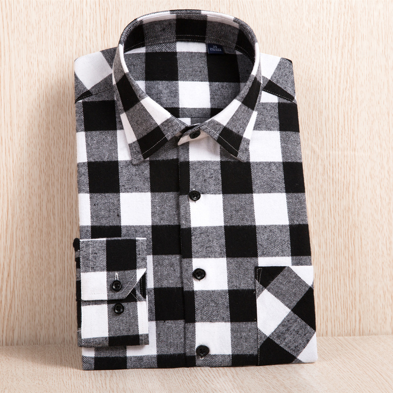 2020 New Men's Plaid Flannel Shirt Plus Size 5XL 6XL Soft Comfortable Spring Male Slim Fit Business Casual Long-sleeved Shirts MX200518