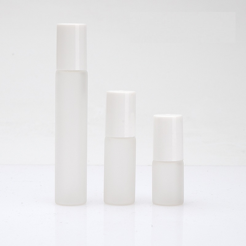 

3ml 5ml 10ml Frosted Glass Roll On Bottle with Metal Roller Ball Essential Oil Vials WB1980