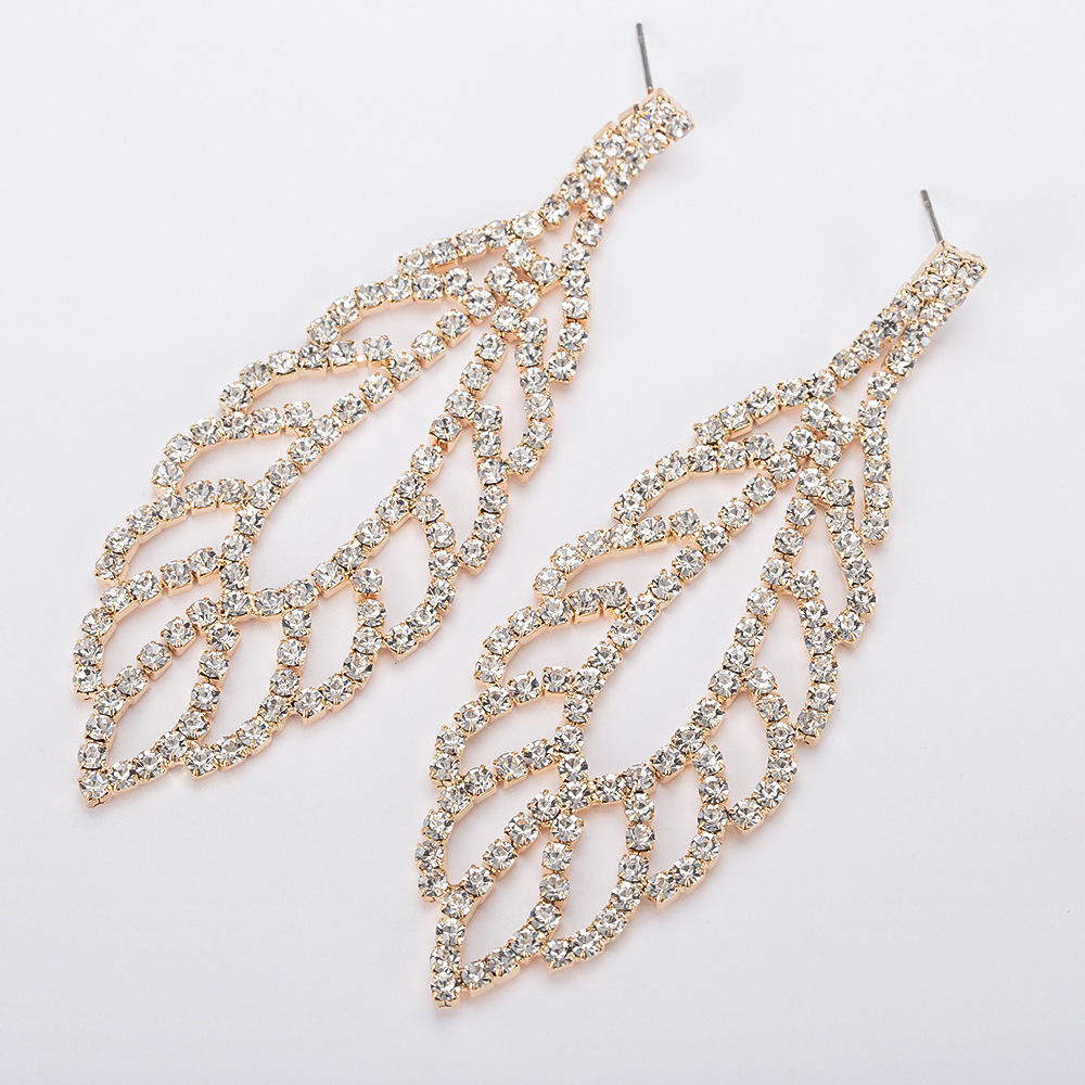 

Popular Exaggeration Earrings Set Rhinestone Eardrop Bride Earring