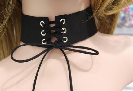 black tie up choker