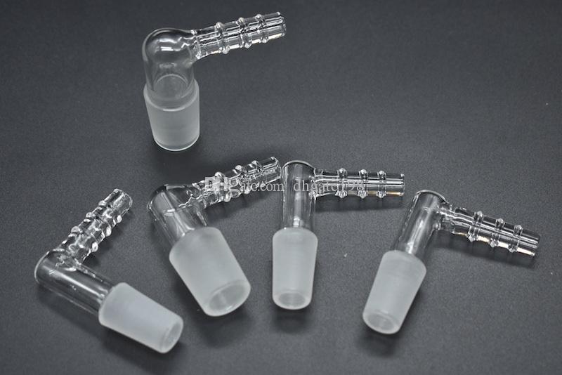 

90Degree 14mm & 18mm male Elbow Adapter Solo Glass Aroma Tube L Sharp 14MM/18MM Female/male Glass smoking adapter Glass bowl