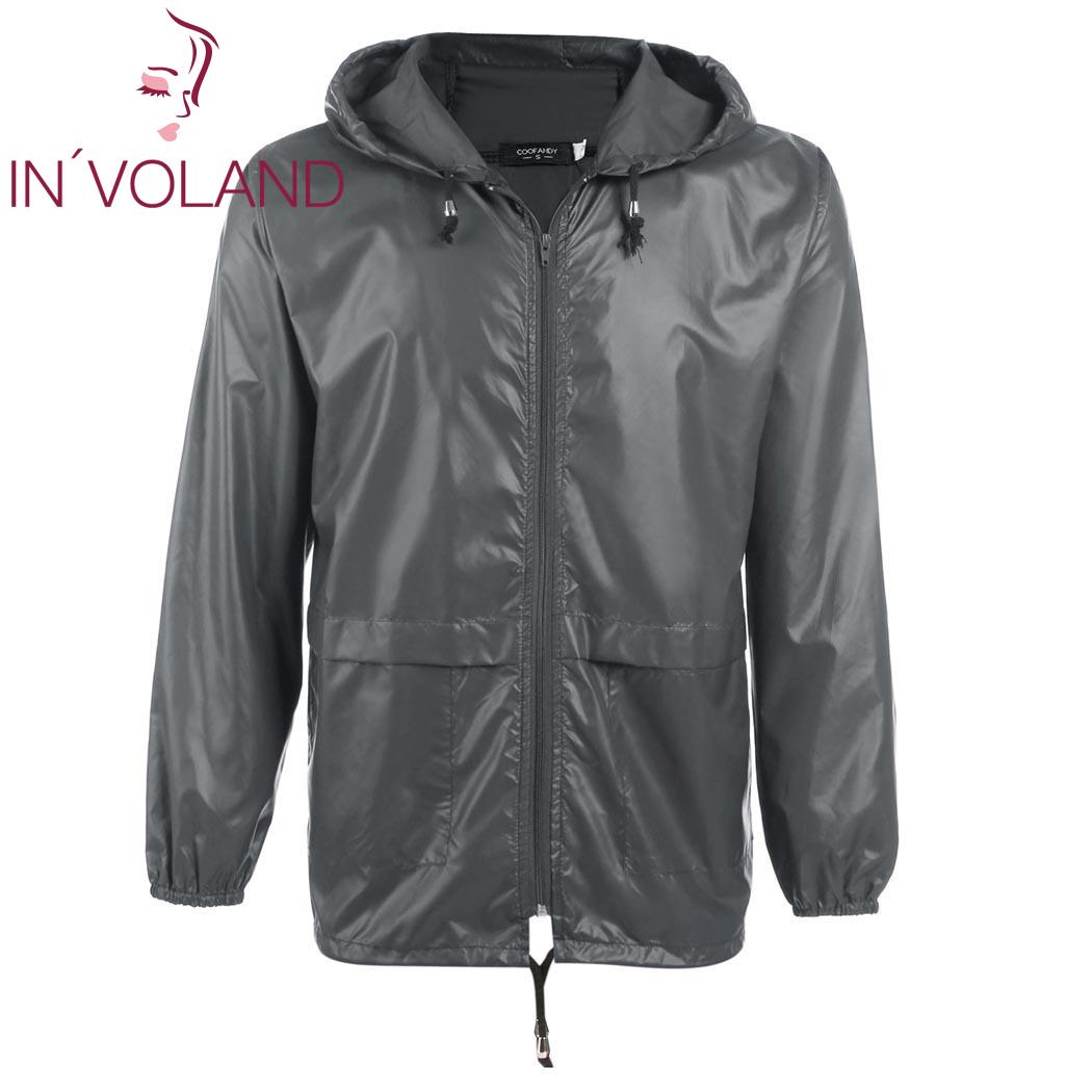 

Mens Waterproof Lightweight Hooded waist-Long Outdoor Rain Coat 4colors 110 shoulder 58 Sleeve 68 Length 77 Pocket Solid, Sb