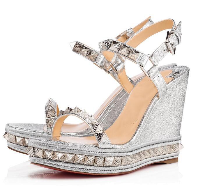 chaussure compensée rouge pas cher
