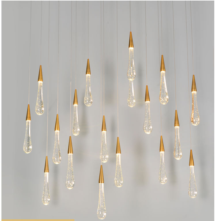 

Luxury Water Drop Crystal Chandelier Lamp LED Pendant Light European-style Crystal Chandelier Lighting for Living Room Restaurant Decoration