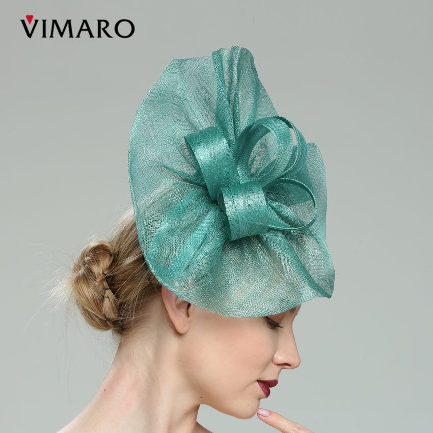 2020 Wholesale Teal Hair Fascinators Hats For Women Elegant