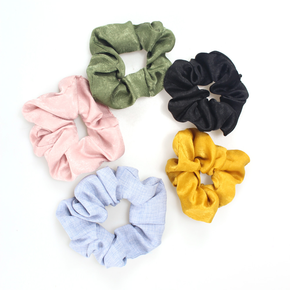 

5pcs/pack elastic hair bands 5 colors scrunchies ponytail donut grip loop