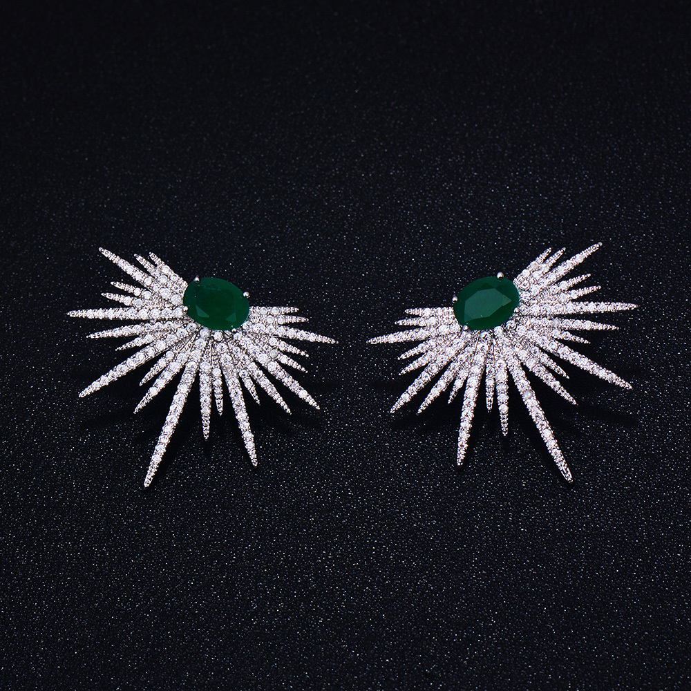 

GODKI Brand New hot Fashion Popular Luxury Crystal Zircon Stud Earrings Spark Shape Flower Earrings Fashion Jewelry for women CX200606