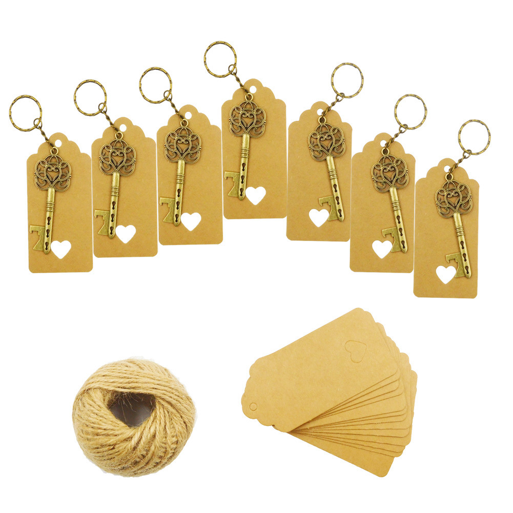 

Key bottle openers metal guests gift party supplies wed souvenir with keychain novelty metal pendant with chain vintage promotional