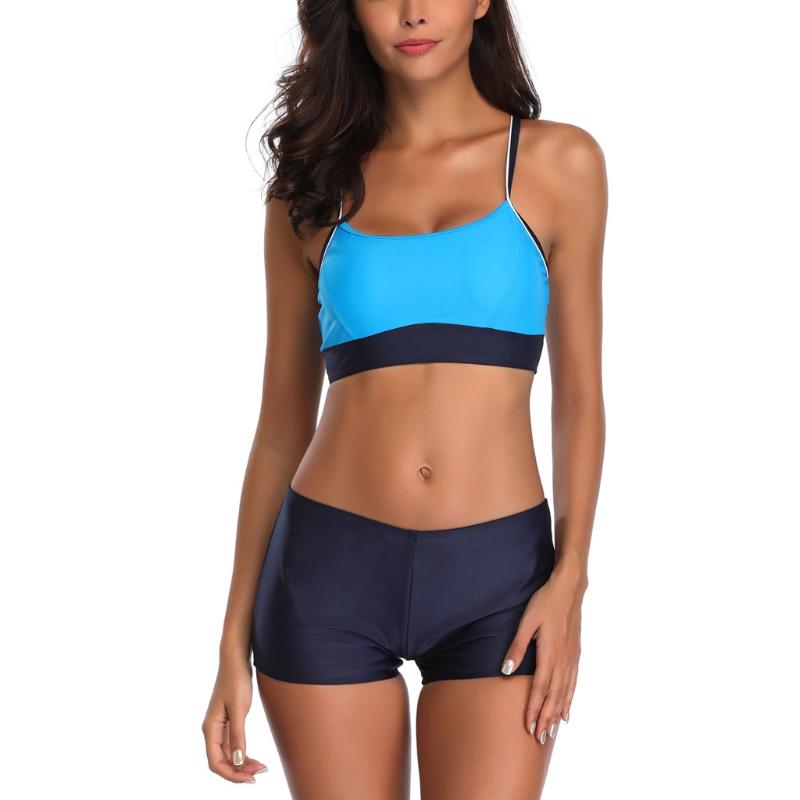 

Womail bikinis 2020 mujer Women Siamese Bikini Set Push-Up StripeSwimwear Beachwear swimsuit fused bathing suit women plavky