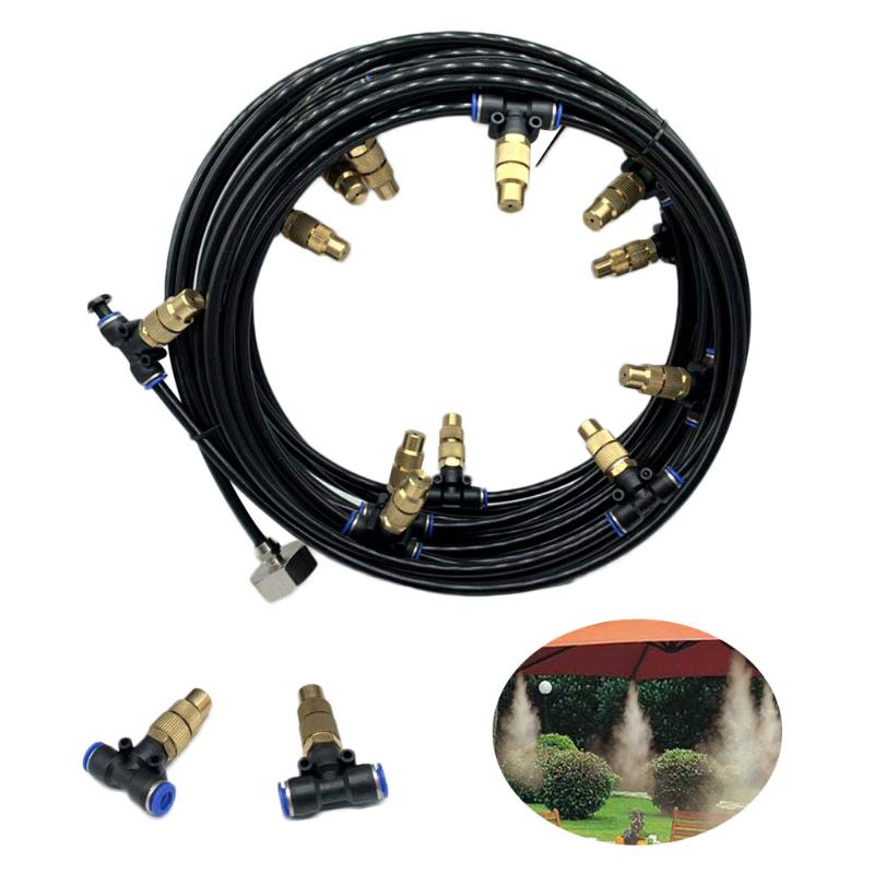 

New Water Misting Cooling System Kit Summer Sprinkler Brass Nozzle Spray Hose Watering For Outdoor Garden Greenhouse Park Plants