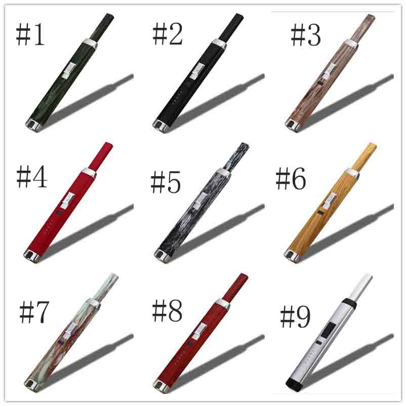 

USB Electronic Kitchen Lighter 10 Colors Electric Rechargeable Windproof Metal Long Arc Cigarette Ignition Lighters Igniter Power display