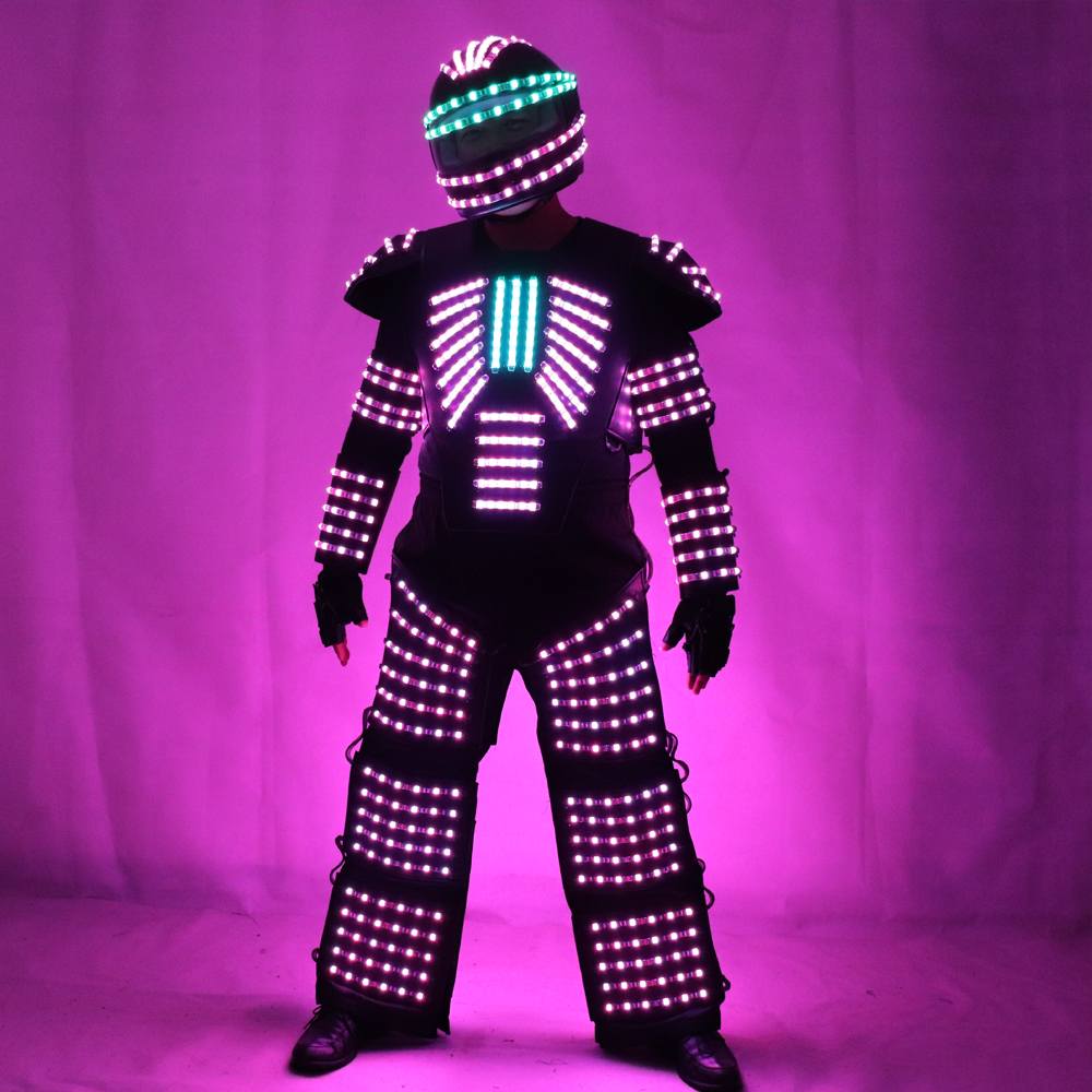 New RGB LED Costume LED Clothing Light Suits LED Robot suits Kryoman Robot David Robot custom-image-386928721