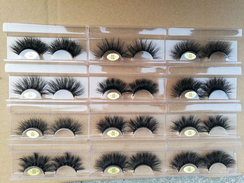 

25mm long 3D mink hair false eyelashes to make eyelash lengthening version by hand 50 sets DHL free shipping