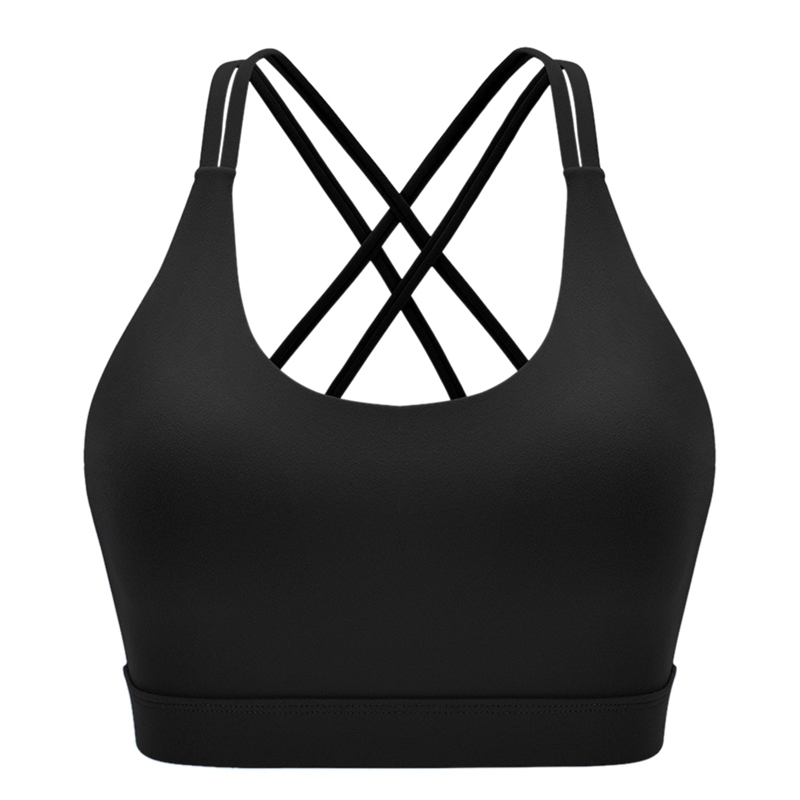 

Non-Steel Ring Shockproof Sports Bra Breathable Quick-Drying Shaped Underwear Yoga Bra, Black