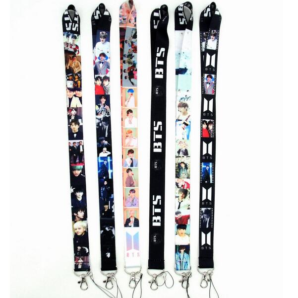 

Star BTS boy lovely Neck Straps Lanyards Mobile Phone,ID Card,Boy Key chain party gifts