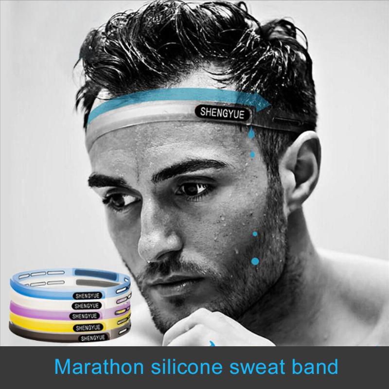 

Ailicone Guiding Aweat Head Band Sweatband Elastic Headbands Outdoor Sports Headwear Sweatband Belt Silicone Guiding Sweat Head, White