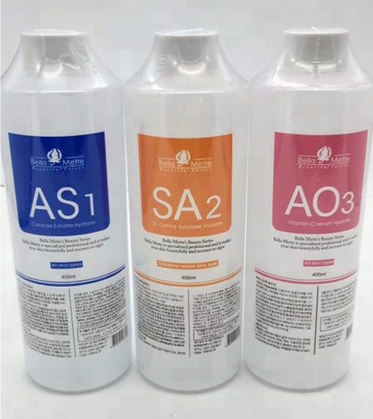 

3 Bottles 400ml AS1 SA2 AO3 hydra dermabrasion facial serum solutions for hydra beauty machine