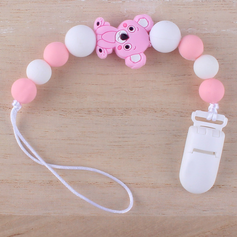 

Baby Animal Silicon Bead Pacifier Holders Euro America Trade Hand Made Safe Infant Baby Gracious Pacifier Chain Clips