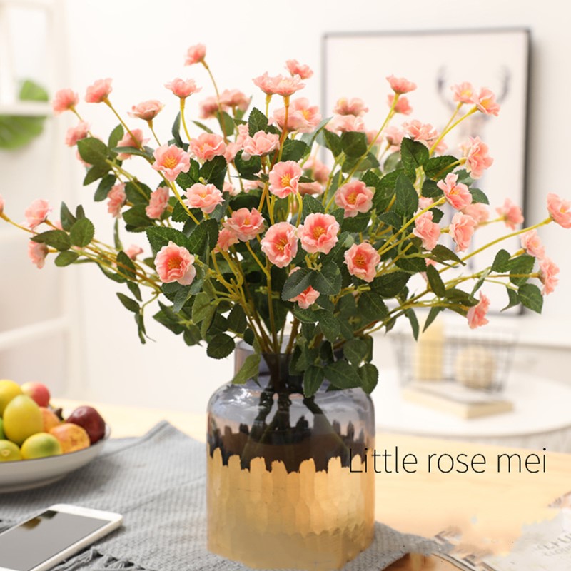 

Artificial Silk Flowers Bouquet for Home Decoration Small Rose Fake flowers Wedding Table Centerpiece Decor