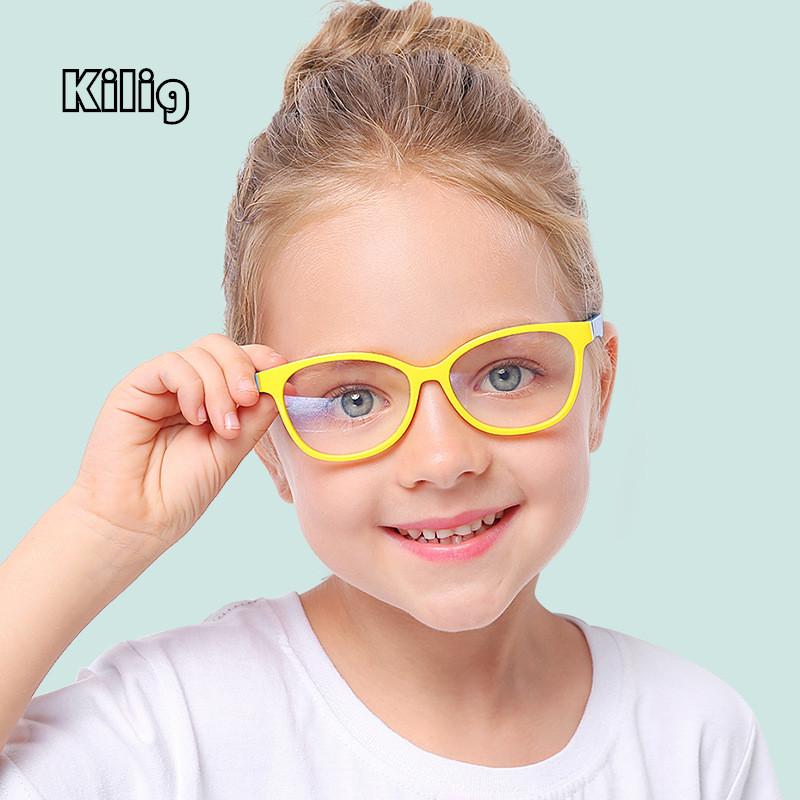 New Square Blue Light Kids Glasses Optical Frame Children Boy Girls Computer Transparent Blocking Anti Reflective Eyeglasses Uv RaytW