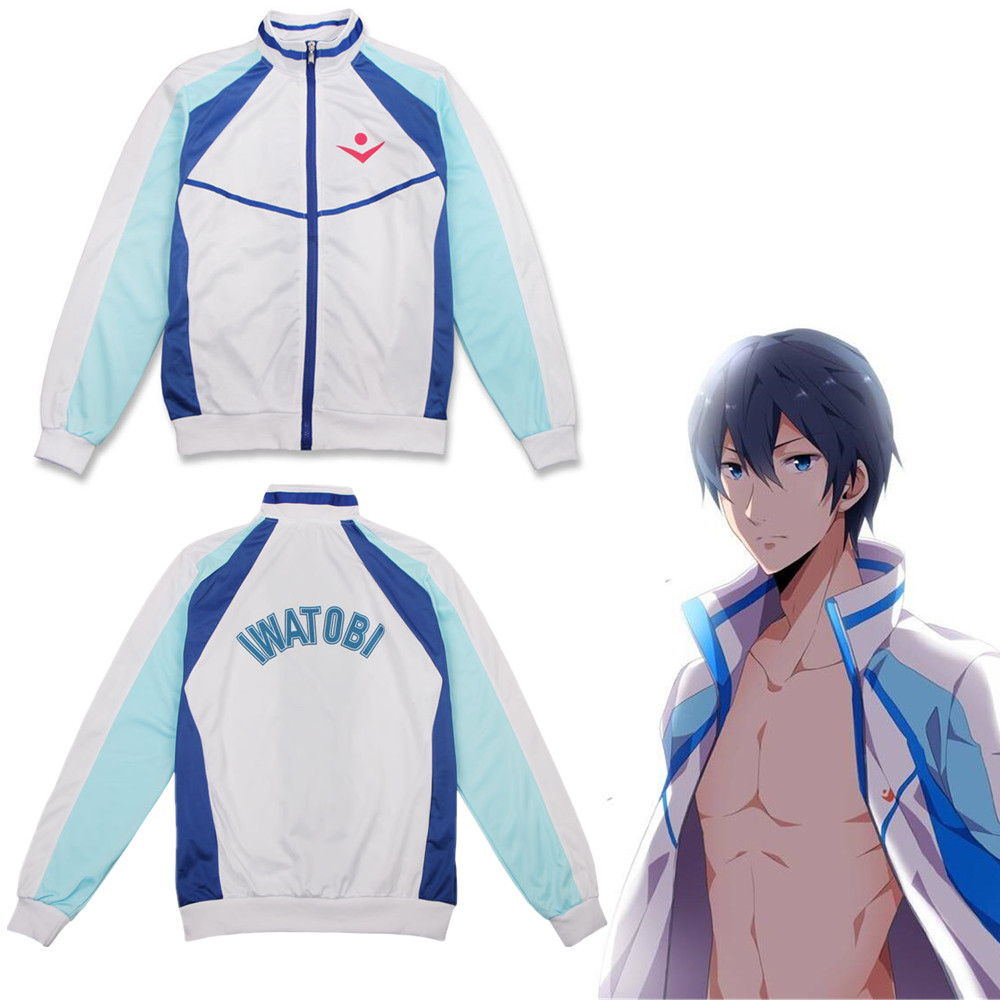 Iwatobi Swim Club Jacket Uniform Rin Matsuoka Cosplay Costume Coat Jacket Free