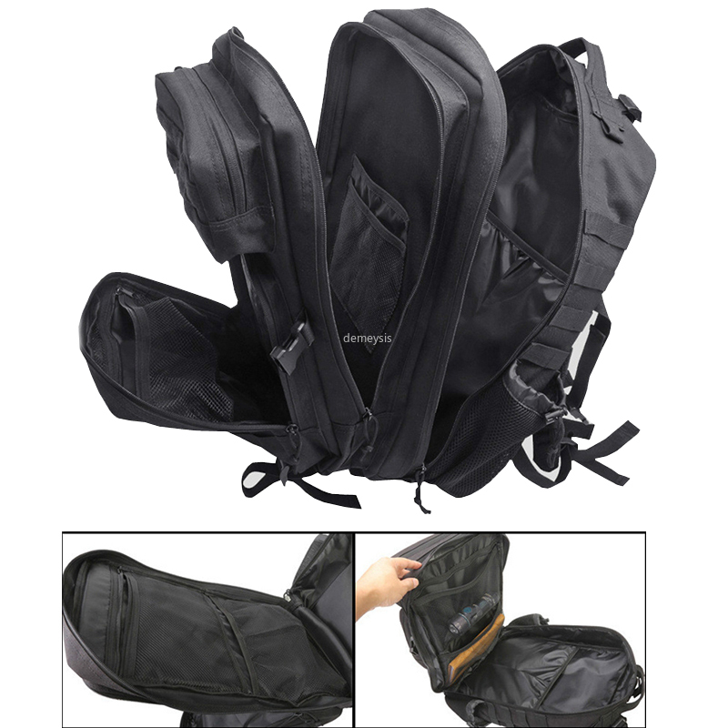 

Waterproof Outdoor Hiking Backpack Large Capacity Men Women Camping Climbing Mountaineering Bag Molle Tactical Backpack, Black