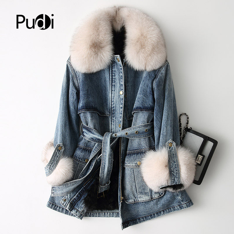 

A68667 women' winter cotton parka overcoat warm jacket girl lamb fur lining fur coat lady Long jacket overcoat, Blue