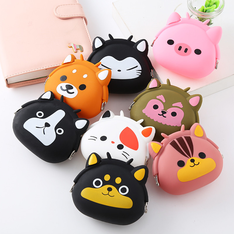 

15 Styles Mini Animal Cases Storage Bag Kawaii Candy Owl Wallet Silicone Small Pouch Cute Coin Purse for Girl Keys Rubber Wallet M1597, 9.8*9cm