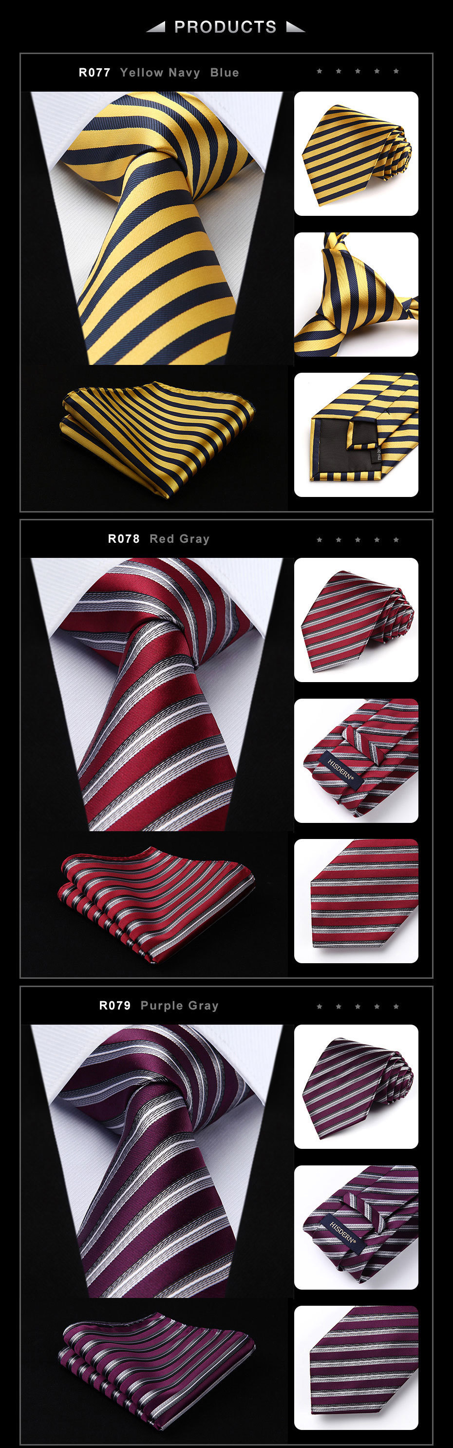 Rose Gris et Blanc Homme Cravate à Rayures Modèle Fait Main 100/% Soie Mariage Cravate