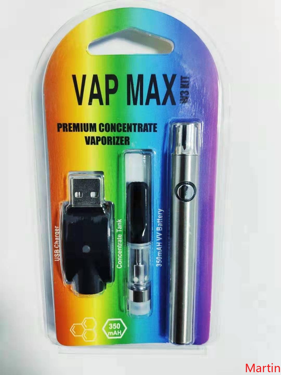 

Vap Max W3 Kit 350mAh Vertex Preheat Battery VV Variable Voltage 510 Preheating Vape 0.5ml 1ml Cartridge Fit Vaporizer DHL, Black