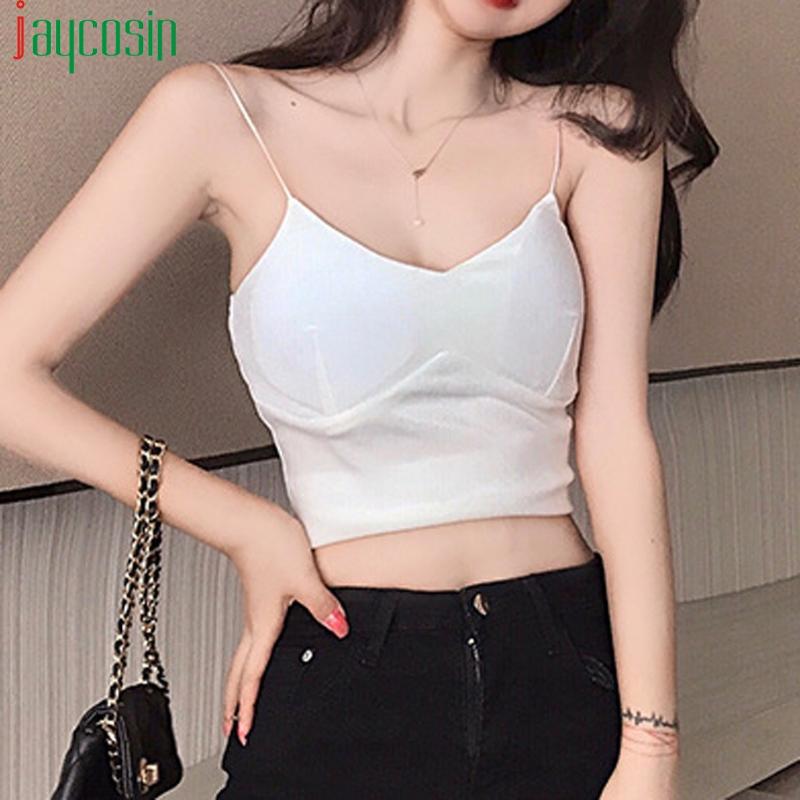 

Fashion Women Tank Tops Summer Solid Color Padded Slim Korean Camisole Plus Size Sleeveless Casual Beach Sexy Femme Tank Top, Gray