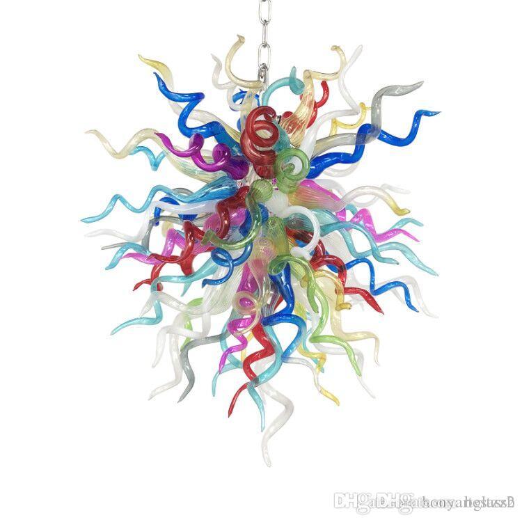 

Christmas Colored Glass Flower Chandelier China Custom Hand Blown Murano Glass Art Crafts Pendant Lamps on Sale