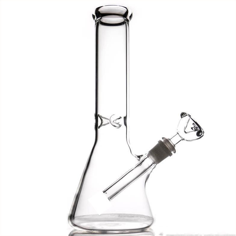 

11.2" glass beaker bong tube clear glass water pipe bongs with ice catcher downstem two pcs 14mm bowl for smoke cigarette
