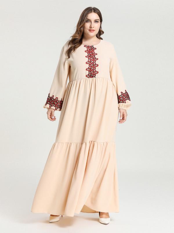 

Split Joint Lace Leisure Muslim Dress Longuette Kaftan Abaya Robe Dubai Islamic Clothing Turkish Abayas For Women