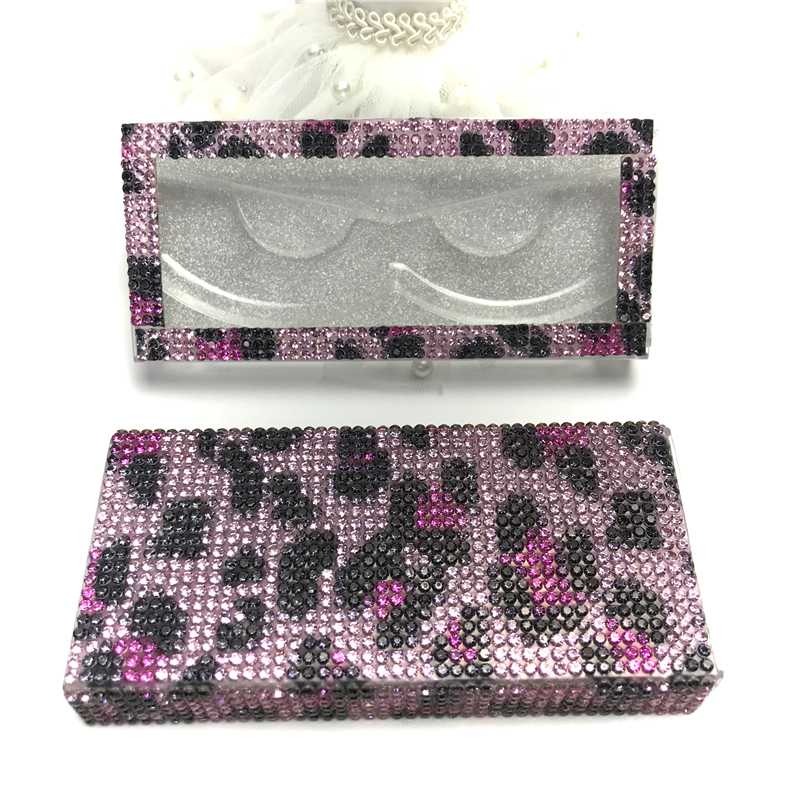 

wholesales Rhinestones Diamond Lashes Box 3D False Eyelashes Packaging Empty Lash Case Bling Glitter Eyelash Box without Eyelash