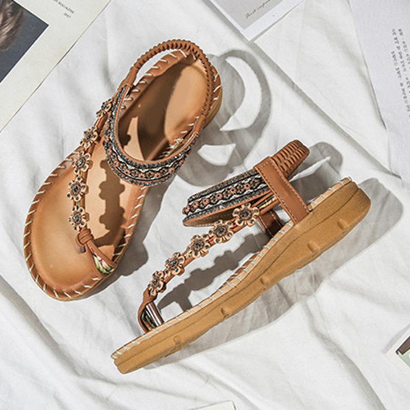 

Women Bohemia Sandals Open Toe Anti-slip Comfortable Breathable for Summer Beach NOV99, Black