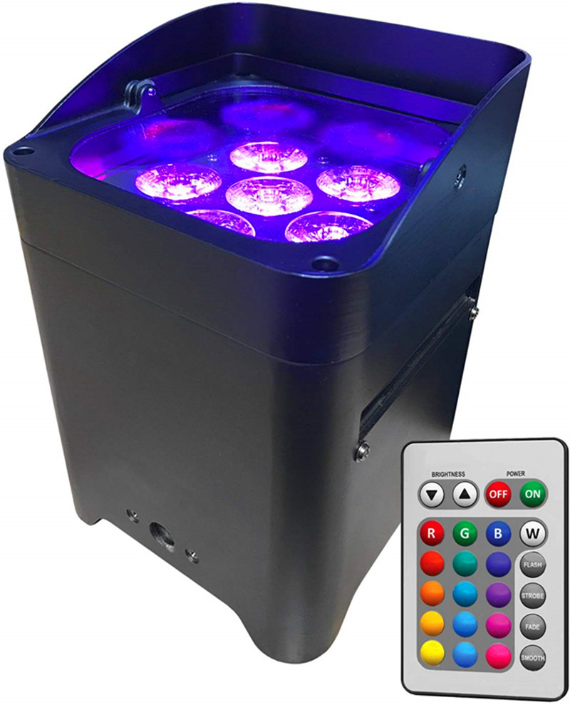

10pcs App control uplighting Hex 6*18W 6in1 RGABW UV LED Battery Projector LED Par Lamp for wedding with Rain Cover
