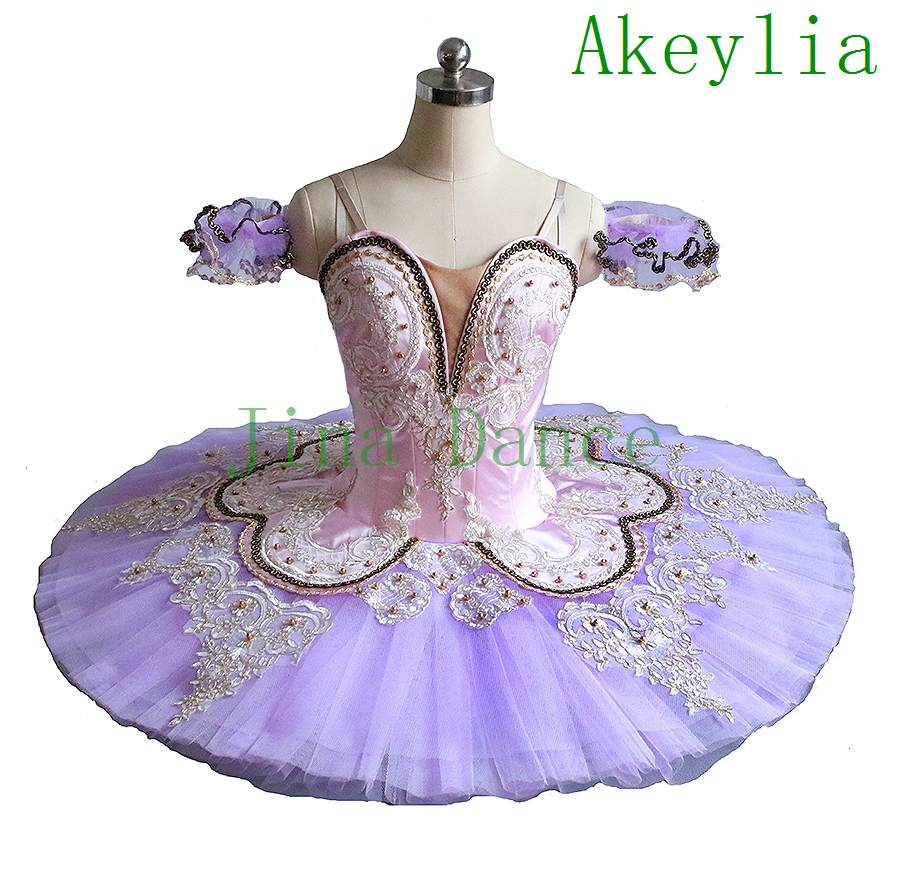 

Lilac Pink Sleeping beauty ballet tutu girls Beige Pink professional ballet costumes flower fairy classic ballet dress pancake tutu women, Blue