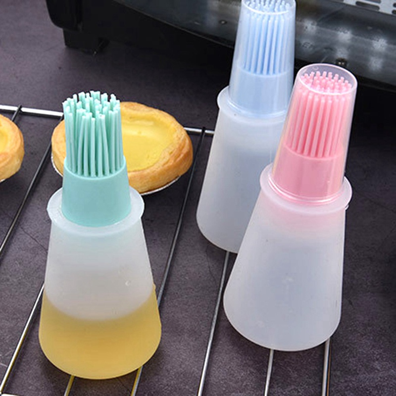 

Silicone Oil Bottle With Brush & Cover Baking BBQ Basting Brush Pastry Oil Kitchen Baking Honey Barbecue Tool Gadgets, Gr