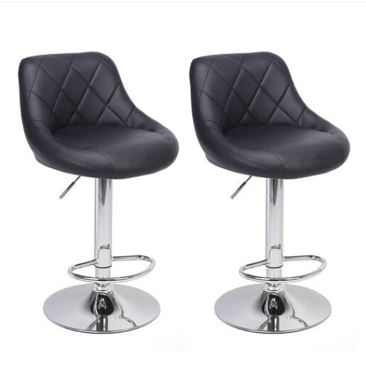 

Fashion Furniture Wholesales HOT Sales 2pc Adjustable High Type with Disk No Armrest Rhombus Backrest Design Bar Stool