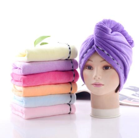 

Quick Dry Hair Towel Microfiber Magic Dry Hair Caps Super Absorbent Drying Turban Head Wrap Lady Girls Spa Bathroom Hat Bathing Tool ZYQA431